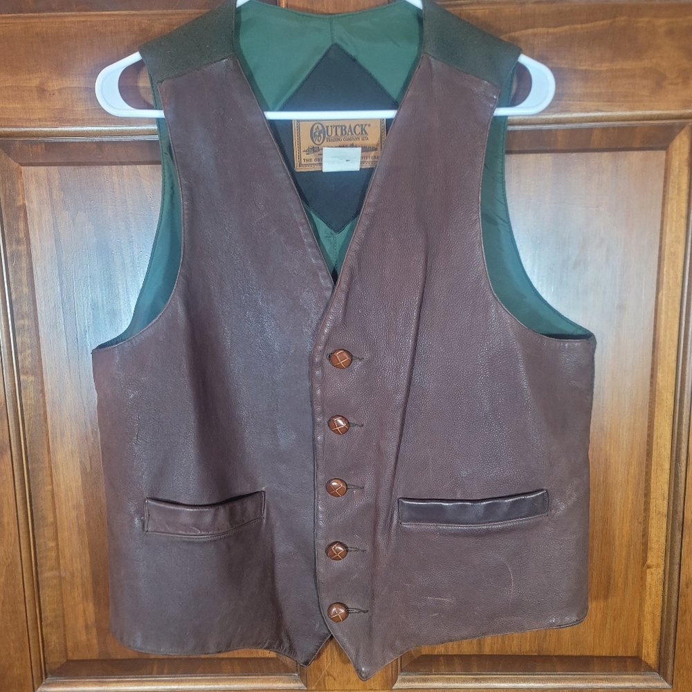 Mens Outback Trading Company med. Western style vest waist coat.